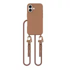 iPhone 16 Tok - Tech-Protect MagNecklace MagSafe + Hordszíj - Barna