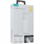 iPhone 16 Pro Tok és Kijelzővédő Szett - ESR Classic Hybrid Halolock - Áttetsző-Fehér