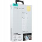 iPhone 16 Pro Max Tok és Kijelzővédő Szett - ESR Classic Hybrid Halolock - Áttetsző-Fehér