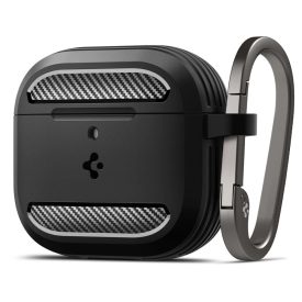 AirPods 4 Tok - Spigen Rugged Armor - Fekete AirPods 4 Tok - Spigen Rugged Armor - Fekete