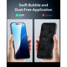 iPhone 16 Kijelzővédő Üvegfólia - ESR Armorite - Fekete