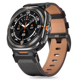   Samsung Galaxy Watch Ultra (47mm) Szíj - Tech-Protect Delta Pro Leather - Fekete