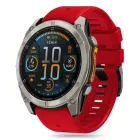 Garmin Fenix 5 / 6 / 6 Pro / 7 / 8 (47 mm) / E Szíj - Tech-Protect Silicone Line - Piros
