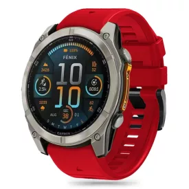   Garmin Fenix 5 / 6 / 6 Pro / 7 / 8 (47 mm) / E Szíj - Tech-Protect Silicone Line - Piros