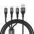 Dudao L3E 3in1 USB-A - Micro + USB-C + Lightning Kábel - 1.2m 60W - Fekete
