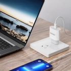 Dudao A14EU Hálózati Töltő 20W PD - USB-C + C-C Kábel - Fehér