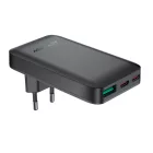 Acefast A100 GaN Hálózati Töltő 65W - 2xC + A - Ultravékony - Fekete