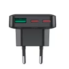 Acefast A100 GaN Hálózati Töltő 65W - 2xC + A - Ultravékony - Fekete