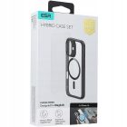 iPhone 16 Tok és Kijelzővédő Szett - ESR Classic Hybrid Halolock - Átlátszó-Fekete
