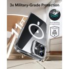 iPhone 16 Tok és Kijelzővédő Szett - ESR Classic Hybrid Kickstand Halolock - Átlátszó-Fekete