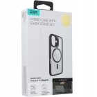 iPhone 16 Tok és Kijelzővédő Szett - ESR Classic Hybrid Kickstand Halolock - Átlátszó-Fekete