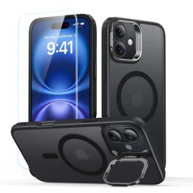 iPhone 16 Tok és Kijelzővédő Szett - ESR Classic Hybrid Kickstand Halolock - Áttetsző-Fekete   iPhone 16 Tok és Kijelzővédő Szett - ESR Classic Hybrid Kickstand Halolock - Áttetsző-Fekete