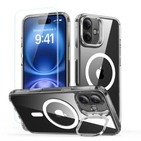 iPhone 16 Plus Tok és Kijelzővédő Szett - ESR Classic Hybrid Kickstand Halolock - Átlátszó   iPhone 16 Plus Tok és Kijelzővédő Szett - ESR Classic Hybrid Kickstand Halolock - Átlátszó