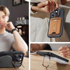 iPhone 16 Pro Tok és Kijelzővédő Szett - ESR Classic Hybrid Kickstand Halolock - Áttetsző-Fekete