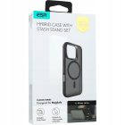 iPhone 16 Pro Tok és Kijelzővédő Szett - ESR Classic Hybrid Kickstand Halolock - Áttetsző-Fekete