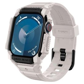 Apple Watch 10 (46mm) Tok és Szíj - Spigen Rugged Armor Pro - Bézs   Apple Watch 10 (46mm) Tok és Szíj - Spigen Rugged Armor Pro - Bézs