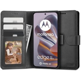Motorola Edge 50 Neo Tok - Tech-Protect Wallet - Fekete Motorola Edge 50 Neo Tok - Tech-Protect Wallet - Fekete