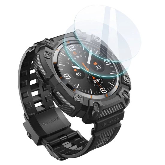 Samsung Galaxy Watch Ultra (47mm) Tok és Szíj - Supcase i-Blason Armorbox + 2 db Kijelzővédő Üvegfólia