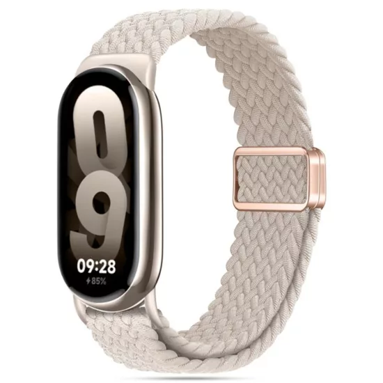 Xiaomi Smart Band 8 / 9 / 10 / 11 / NFC Óraszíj - Tech-Protect NylonMag - Bézs