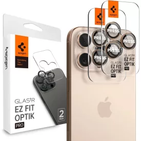   iPhone 16 Pro / Pro Max Lencsevédő - Spigen Glas.tR EZ Fit Optik Pro - Titán x 2 db