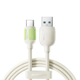 Joyroom USB-A - USB-C S-A53 Kábel - 1.2m 3A Fluoreszkáló - Bézs   Joyroom USB-A - USB-C S-A53 Kábel - 1.2m 3A Fluoreszkáló - Bézs