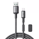 Joyroom S-A50 USB-A - Lightning Unlimited Kábel Mágneses Kábelrendezővel - 1.2m 3A - Szürke