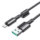 Joyroom S-A50 USB-A - Lightning Unlimited Kábel Mágneses Kábelrendezővel - 1.2m 3A - Szürke