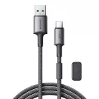 Joyroom USB-A - USB-C S-A50 Unlimited Kábel Mágneses Kábelrendezővel - 1.2m 3A - Szürke