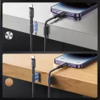 Joyroom S-A50 USB-C - Lightning Unlimited Kábel Mágneses Kábelrendezővel - 1.2m 60W - Szürke
