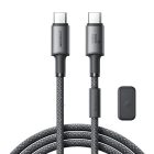 Joyroom S-A50 USB-C - USB-C Unlimited Kábel Mágneses Kábelrendezővel - 1.2m 60W - Szürke