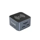 Wozinsky 12in1 USB-C Hub Vezeték Nélküli Töltővel - Szürke
