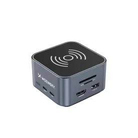   Wozinsky 12in1 USB-C Hub Vezeték Nélküli Töltővel - Szürke