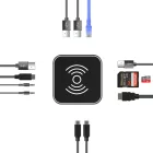 Wozinsky 12in1 USB-C Hub Vezeték Nélküli Töltővel - Szürke