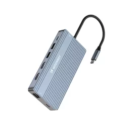   Wozinsky Multifunkciós USB-C Hub 14in1 - Alumínium, 3 Monitor  + 15 cm Kábel