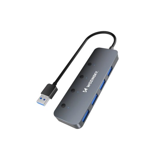 Wozinsky USB-A HUB - 4 x USB-A 3.0 Kapcsolókkal - Szürke