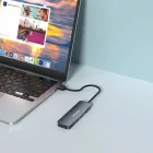 Wozinsky USB-A HUB - 4 x USB-A 3.0 Kapcsolókkal - Szürke