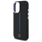 iPhone 16 Tok - Mercedes Silicone Blue Stripe MagSafe - Fekete