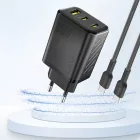 Dudao A29 GaN Hálózati Töltő 65W - 2xC + A - Fekete