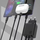 Dudao A29 GaN Hálózati Töltő 65W - 2xC + A - Fekete