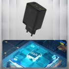 Dudao A29 GaN Hálózati Töltő 65W - 2xC + A - Fekete