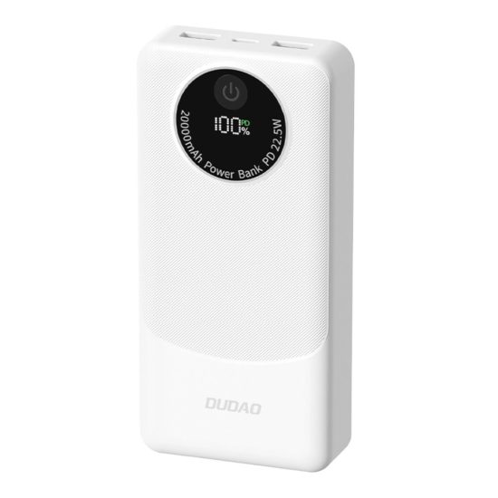 Dudao K12Pro Powerbank 20000mAh 22.5W PD - 2x USB-A + USB-C - Fehér
