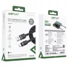 Acefast USB-A - USB-C Spirál Kábel - 1.2m 3A - Fekete