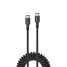 Acefast USB-C - USB-C Spirál Kábel - 1.2m 3A - Fekete