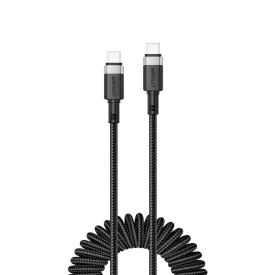 Acefast USB-C - USB-C Spirál Kábel - 1.2m 3A - Fekete