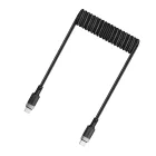 Acefast USB-C - USB-C Spirál Kábel - 1.2m 3A - Fekete