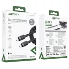 Acefast USB-C - USB-C Spirál Kábel - 1.2m 3A - Fekete