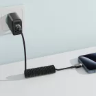 Acefast USB-C - USB-C Spirál Kábel - 1.2m 3A - Fekete