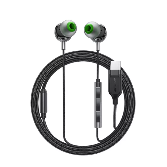 Acefast L5 Vezetékes In-Ear Fülhallgató USB-C 1.2m - Fekete