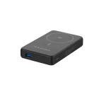 Wozinsky Powerbank 10000mAh - PD 22.5W Qi2 15W - 1xA + 1xC - Fekete