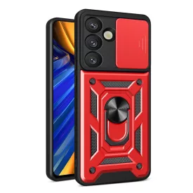Samsung Galaxy S25 Tok - Hybrid Armor Camshield - Piros